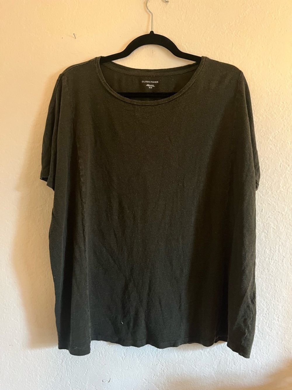 Eileen Fisher Olive Short-Sleeve Crew Tee
